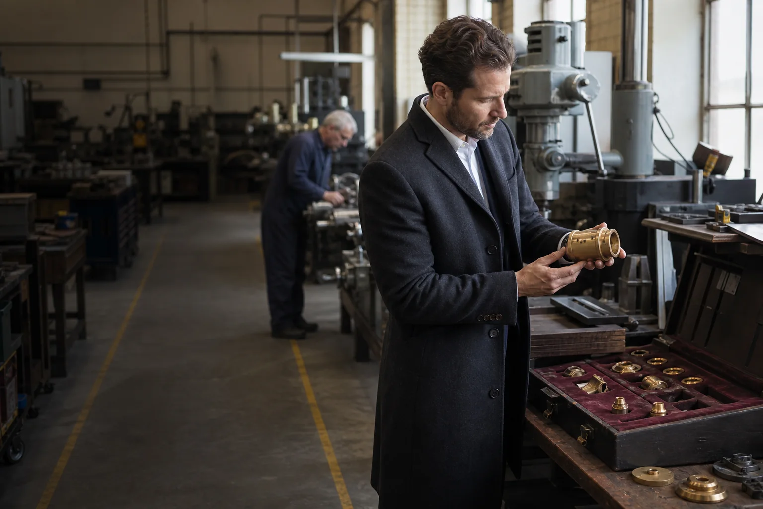 SEIS adviser inspecting a prototype in a qualifying precision-manufacturing trade